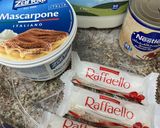 A picture of step 1 of Raffaello chocolate dessert.