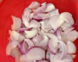 A picture of step 1 of Onion Pakoda.