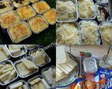 Foto langkah ke 6 dari resep Bread Puding with topping cheese, chocolate and almound.