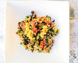 A picture of step 4 of Vegetarian egg fried rice.