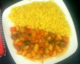 A picture of step 2 of Curried Rice.
