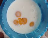 A picture of step 3 of Flan (Baked Custard) in a Water Bath.