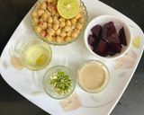 A picture of step 1 of Beetroot Hummus.