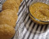 A picture of step 5 of Kachori with Aloo Tarkari.