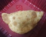 A picture of step 1 of Samosa chaat.