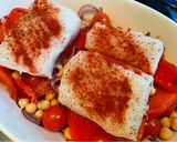 A picture of step 3 of Smokey Cod, Tomato and Chickpea Tray Bake.