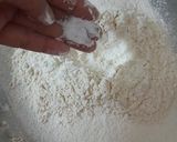 A picture of step 1 of Homemade Fettuccine pasta with arebita source.