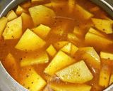 A picture of step 3 of Calocasia / Musa paradisica/ Banda Arbi curry.