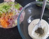 A picture of step 4 of Homemade,non mayonasse coleslaw! (in baguette).