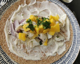 Une image de l'étape 4 de Fish tacos (cabillaud et mangue).