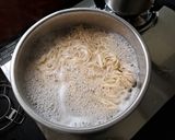 A picture of step 1 of Basil Pesto Sesame Noodles.