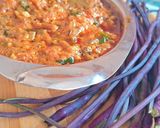 A picture of step 7 of Mogri and Eggplant Curry.