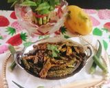 A picture of step 2 of Bhindi Fry (crispy bhindi rava fry).