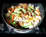 A picture of step 4 of Soya chunks vegetable roll.
