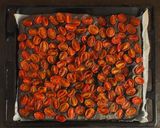 A picture of step 9 of Charcoal Focaccia with Herbes de Provence, Thyme, and Cherry Tomatoes.