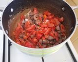A picture of step 4 of Chicken Gizzards with a starch of your choice.