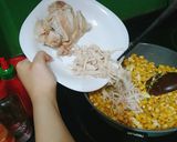 Hình bước làm 8 của món Bắp xào trứng thịt gà