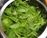 A picture of step 1 of Palak paneer.