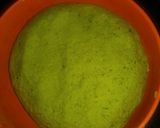 A picture of step 5 of Bathu palak puri with curd.