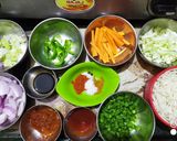 A picture of step 1 of Chinese platter(with wheat flour spring roll).