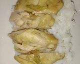 รูปขั้นตอนการทำที่ 3 ของ ข้าวหน้าไก่นึ่งสมุนไพร (Steamed Chicken with Herbs on Rice)
