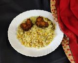 A picture of step 6 of Sweetcorn pulao.