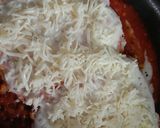 A picture of step 5 of Bread Lasagna in pan.