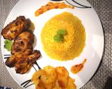 A picture of step 17 of Nandos peri peri Chicken with Rice.