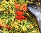 Foto langkah ke 3 dari resep Tumis bunga pepaya buncis teri medan.