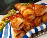 A picture of step 9 of Roll and sholl, Paneer sandwich.