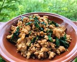 รูปขั้นตอนการทำที่ 4 ของ หมูไก่สับกะเพราพริกสวน