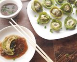 A picture of step 18 of Spinach and Cottage Cheese Momos with Honey Chilli dip.