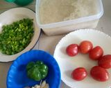 A picture of step 1 of Turmeric rice and beans.