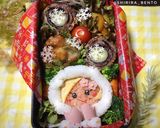 Foto langkah ke 4 dari resep Little girl with coat in snow bento.