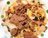 Hình bước làm 1 của món Cải thảo xào bò