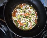A picture of step 6 of Thin Crust whole wheat Bread Pizza with pizza sauce.