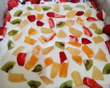 Pas rețetă Cheesecake cu blat din pandișpan, fructe de anotimp și fanta 4 fotografie