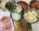 A picture of step 1 of Potato Kimchi Hot and Sour Soup.