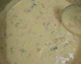 A picture of step 5 of Masala Uttapams with Mint-Almond chutney.