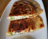 A picture of step 4 of Gujiya like Paneer paratha.