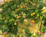 A picture of step 2 of Palak rice.