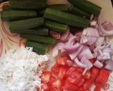A picture of step 1 of Masala Bhindi.