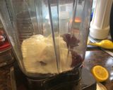A picture of step 1 of Hot pink smoothie.