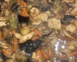 A picture of step 6 of Stir-fried eggplant with chicken (a twist on P.F. Chang’s stir-fried spicy eggplant recipe).