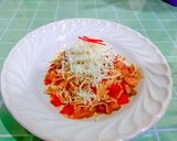 Foto langkah ke 5 dari resep Fettuccine bolognese shiitake paprika.