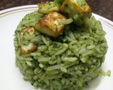 A picture of step 8 of Palak/Spinach Paneer Brown Rice Pulao (no onion no garlic).