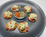 A picture of step 3 of Monaco biscuit pizza.
