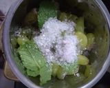 A picture of step 1 of Mint grapes smoothie.