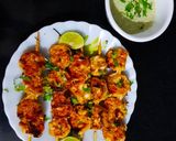 A picture of step 7 of Grilled tandoori jumbo prawns.