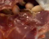 Foto del paso 9 de la receta: Ensalada de Alubias templadas con setas al vino blanco, crujiente de jamón y huevo poché !!!